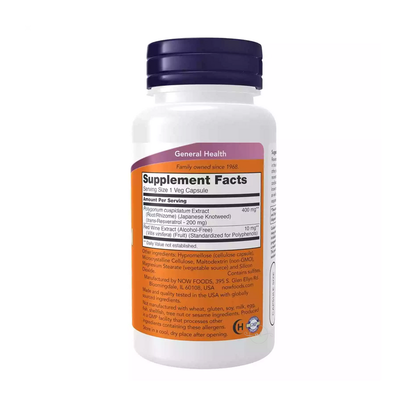 Now Foods Natural Resveratrol 50 mg/60 vegetarian capsules