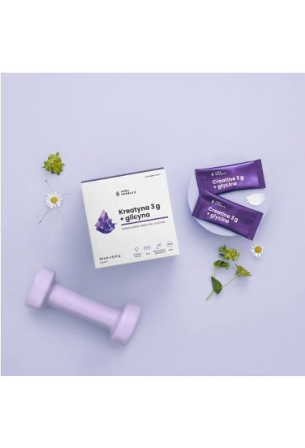 Aura Herbals Creatine 3 g, monohydrate + glycine sachets 30 pcs