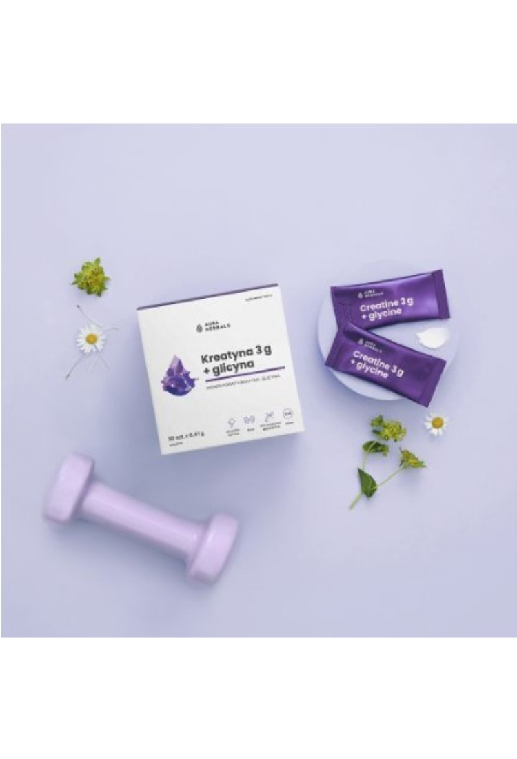 Aura Herbals Creatine 3 g, monohydrate + glycine sachets 30 pcs