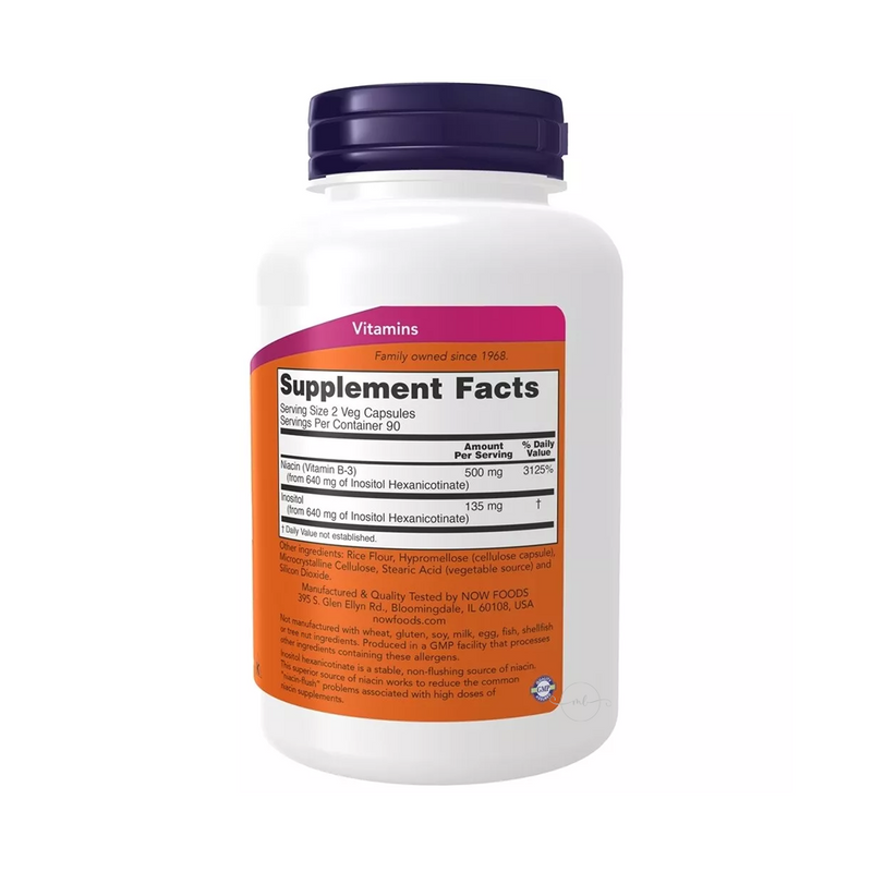 Now Foods Vitamin B3 FLUSH-FREE (no redness effect) 250 mg / 180 capsules