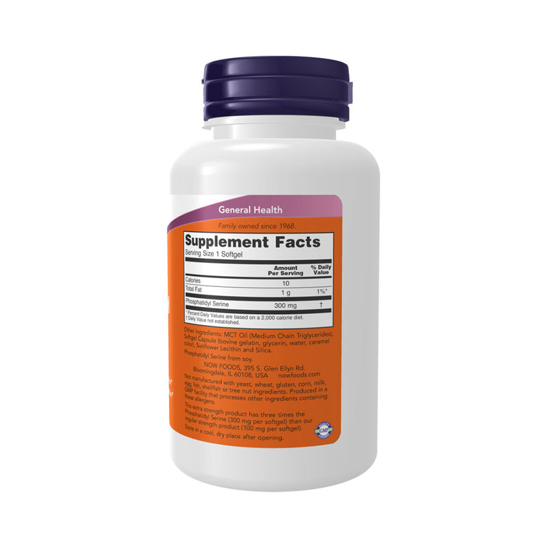 NOW Foods Phosphatidyl Serine - 300mg Extra Strength  - 50 softgels