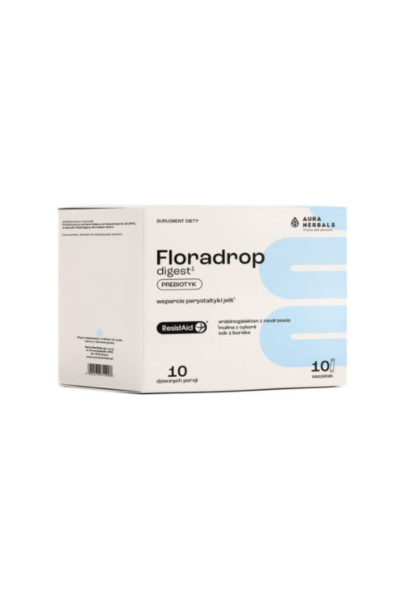 Aura Herbals Floradrop Digest PREBIOTIC sachets DIGESTION HEALTHY GUT, 10 sachets
