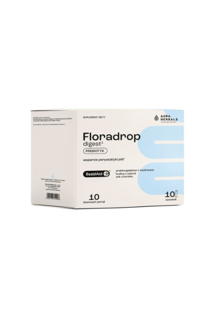 Aura Herbals Floradrop Digest PREBIOTIC sachets DIGESTION HEALTHY GUT, 10 sachets