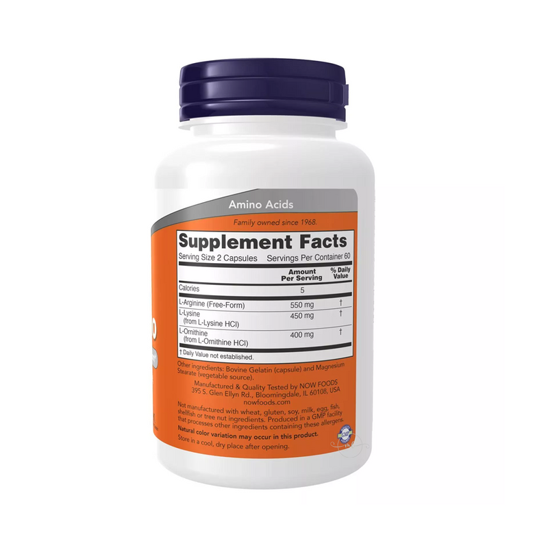 Now Foods Tri-Amino: L-Arginine, L-Ornithine, L-Lysine 120 capsules
