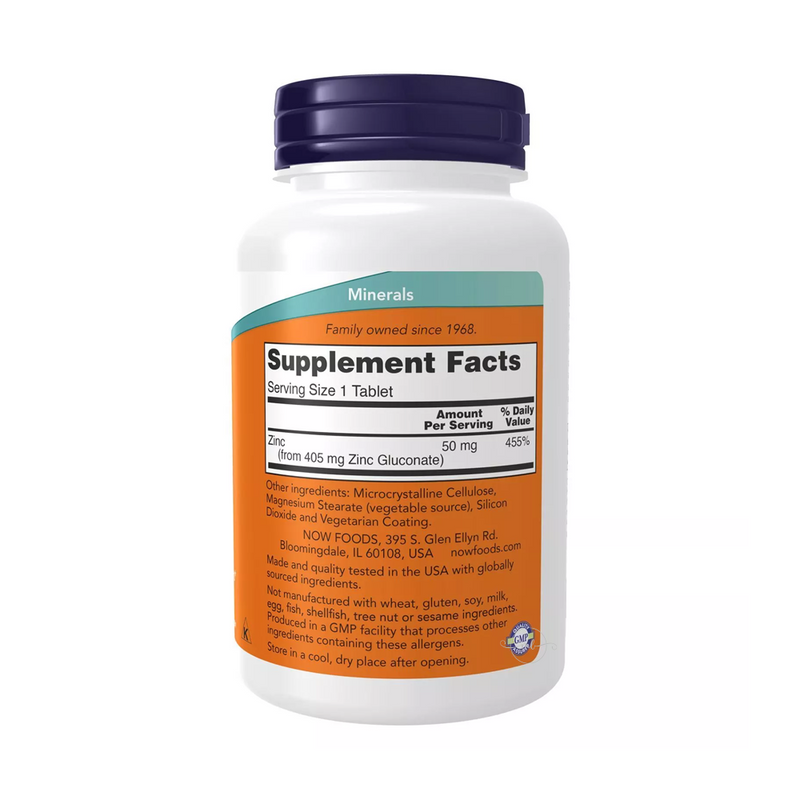 Now Foods Zinc 50 mg / 250 vegetarian tablets