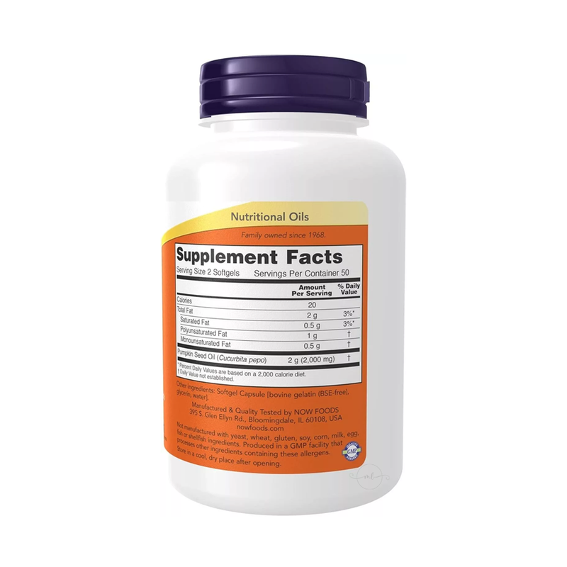 Now Foods Pumpkin seed oil 1000 mg / 100 capsules