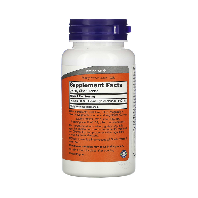 Now Foods L-Lysine 500 mg 100 tablets