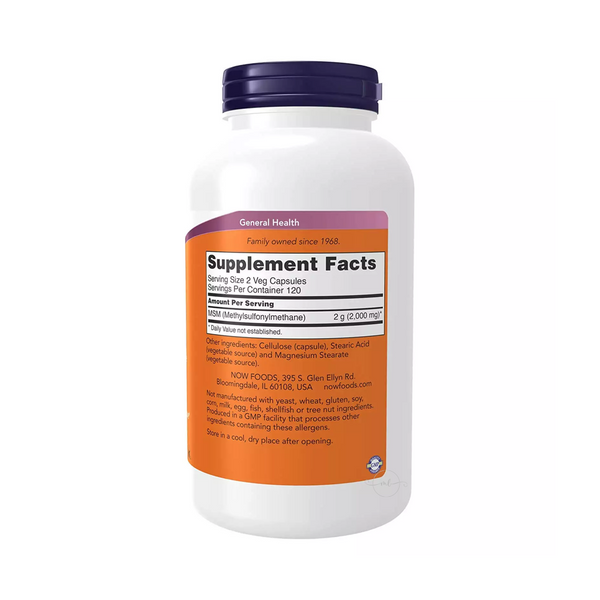 Now Foods MSM – methylsulfonylmethane STRONG 1000 mg – 240 vegetarian capsules