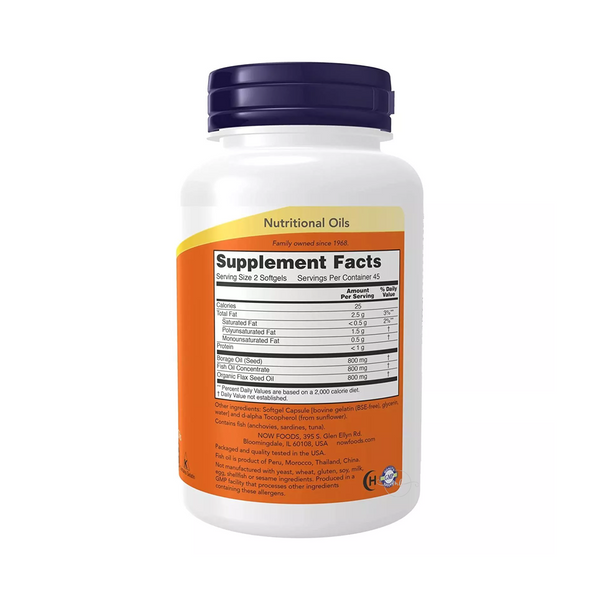 Now Foods SUPER OMEGA 3-6-9 1200 mg / 90 capsules