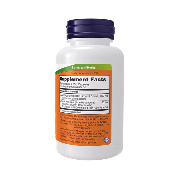 NOW Foods DGL with Aloe Vera  - 100 vcaps