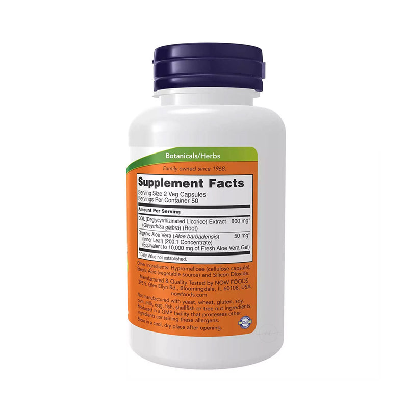NOW Foods DGL with Aloe Vera  - 100 vcaps