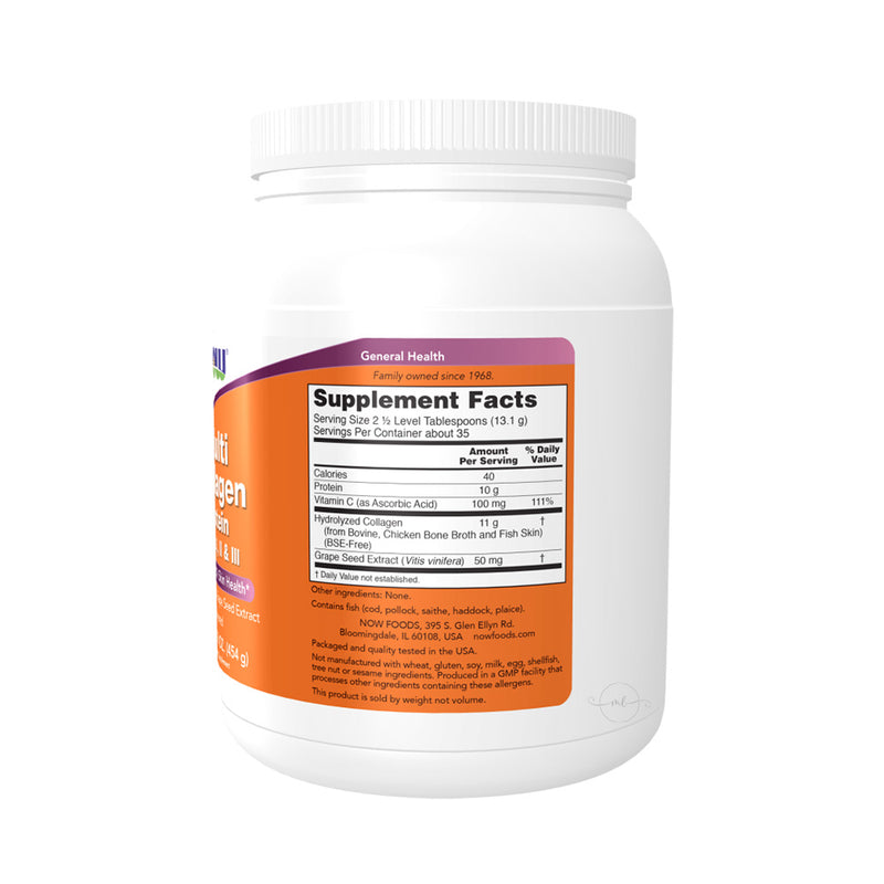 NOW Foods Multi Collagen Protein  - 454 grams