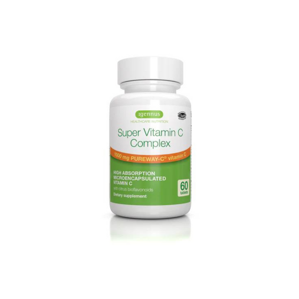 Igennus Super Vitamin C Complex, 1000mg Microencapsulated Pureway-C® with Bioflavonoids, 60 capsules