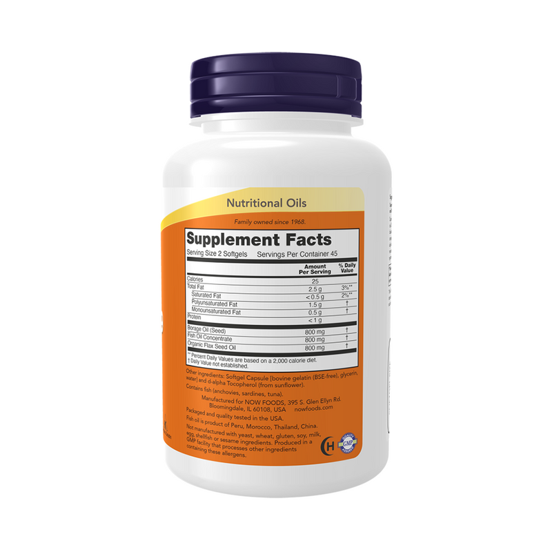 Now Foods SUPER OMEGA 3-6-9 1200 mg / 180 capsules