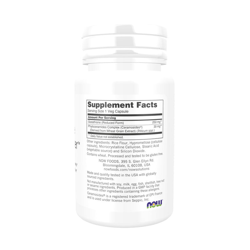 NOW Foods Glutathione Skin Brightener with Ceramosides  - 30 vcaps