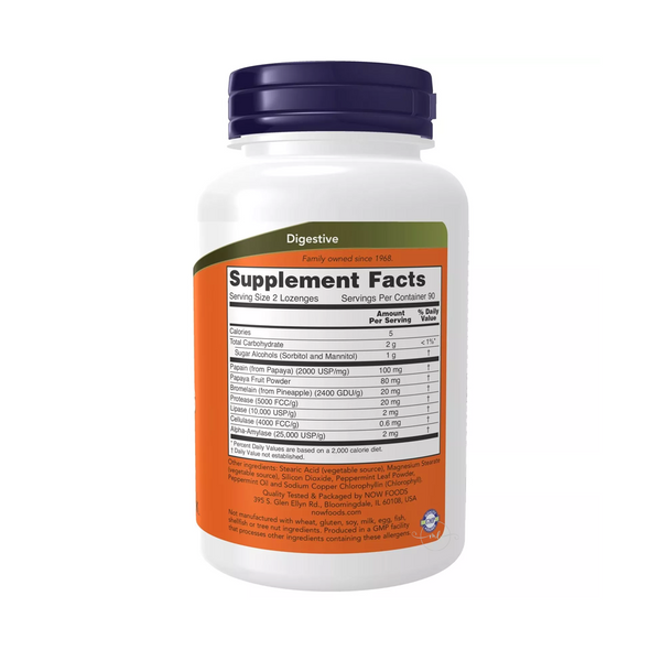 Now Foods PAPAYA ENZYMES - 180 lozenges