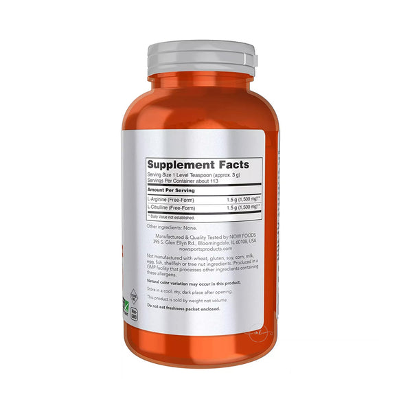NOW Foods Arginine & Citrulline  - 340 grams
