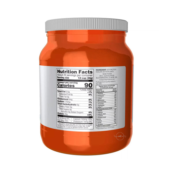 NOW Foods Soy Protein Isolate, Unflavored  - 544 grams