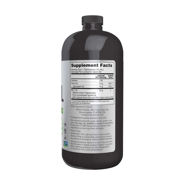 NOW Foods MCT Oil - Pure Liquid  - 946 ml.
