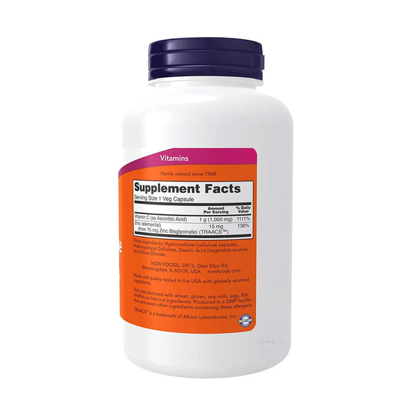 NOW Foods C-1000 Zinc Immune - C-1000 Zinc Immune  - 180 vcaps