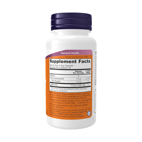 NOW Foods D-Mannose - 500mg  - 60 vcaps