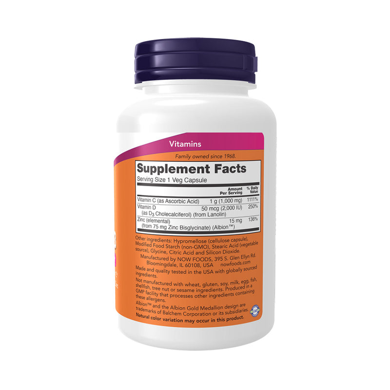 NOW Foods C-1000 Zinc & D-3  - 100 vcaps