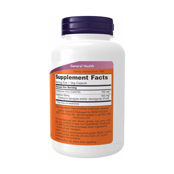 NOW Foods CoQ10 with Hawthorn Berry - 100mg  - 180 vcaps