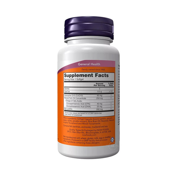 NOW Foods CoQ10 with Omega-3 - 60mg  - 60 softgels