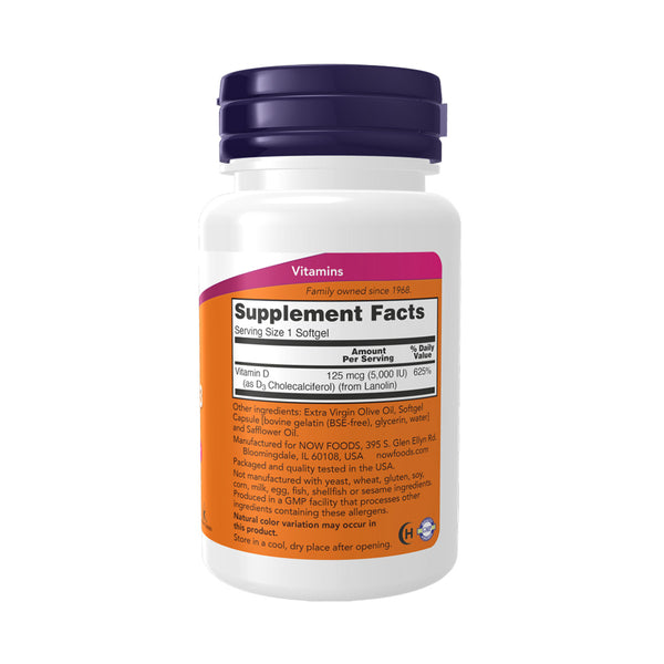 NOW Foods Vitamin D-3 - 5000 IU  - 30 softgels