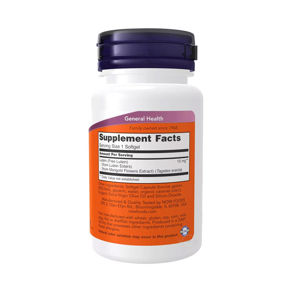 NOW Foods Lutein - 10mg  - 60 softgels