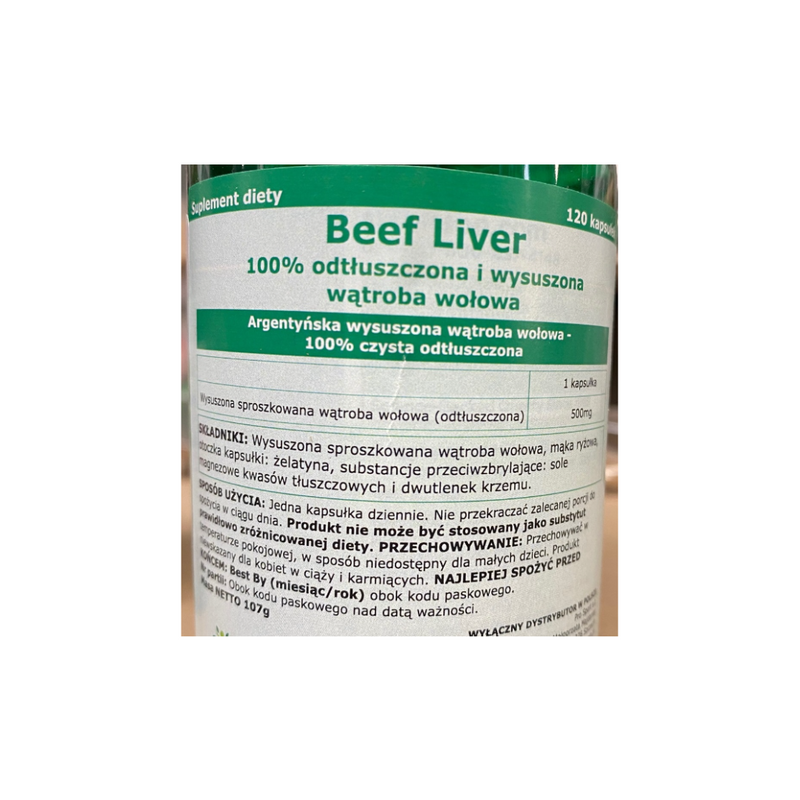 Swanson Beef liver 100% defatted and dried beef liver 500 mg / 120 capsules