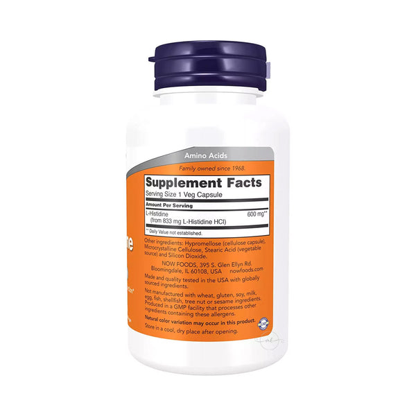 NOW Foods L-Histidine, 600mg  - 60 vcaps