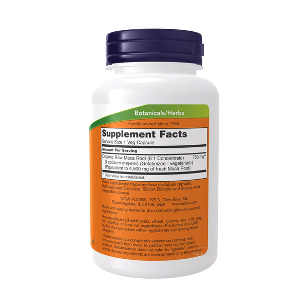 NOW Foods Maca 6:1 Concentrate - 750mg RAW  - 90 vcaps