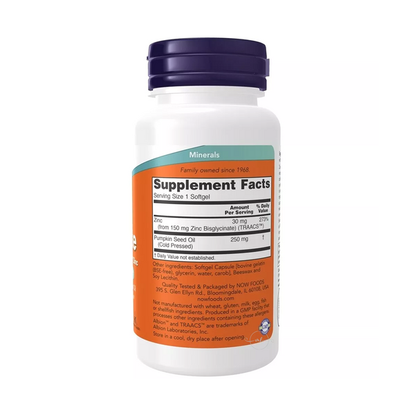 Now Foods ZINC BIGLYCINATE Albion TRAACS 30mg / 120 capsules