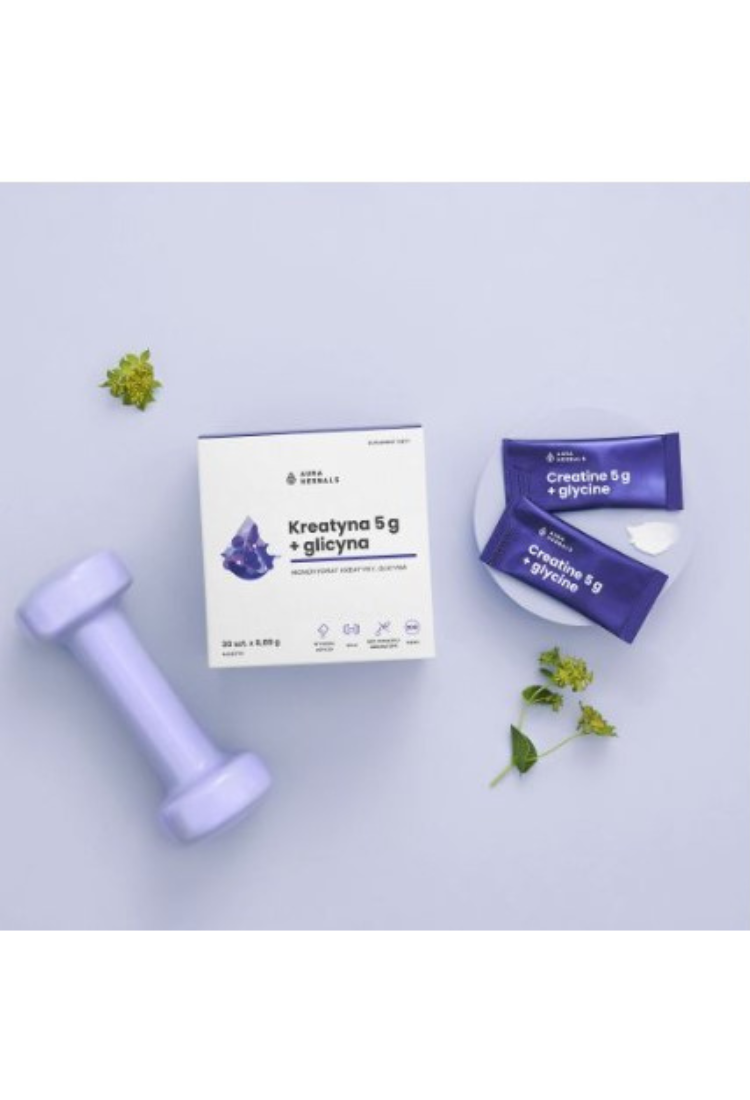 Aura Herbals Creatine 5 g, monohydrate + glycine sachets 30 pcs