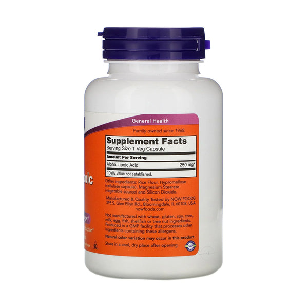 NOW Foods Alpha Lipoic Acid - 250mg  - 120 vcaps
