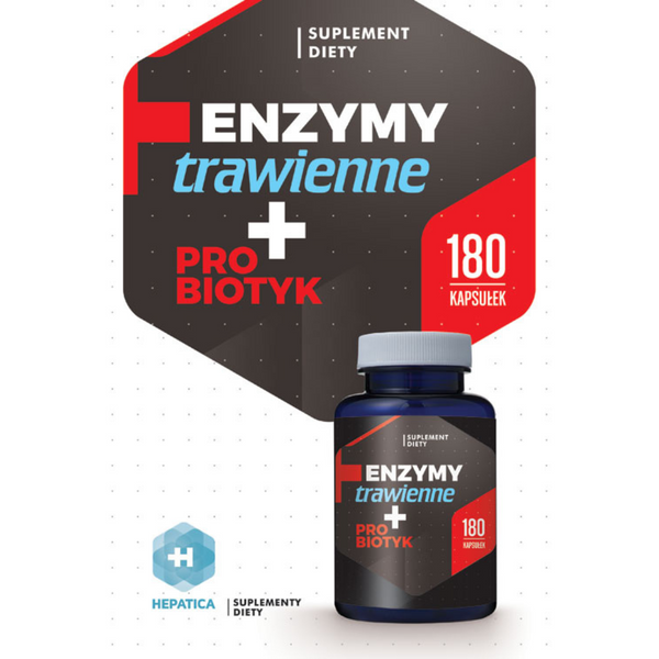 Hepatica Digestive Enzymes + Intestinal Probiotic, 180 capsules