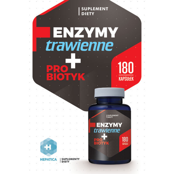 Hepatica  Enzymy trawienne + probiotyk, 180 kapsułek