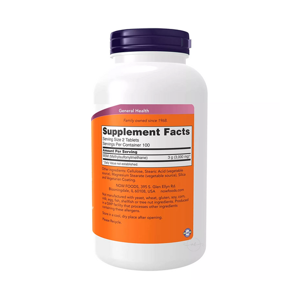 Now Foods MSM – metylosulfonylometan 1500 mg – 200 vegetarian tablets