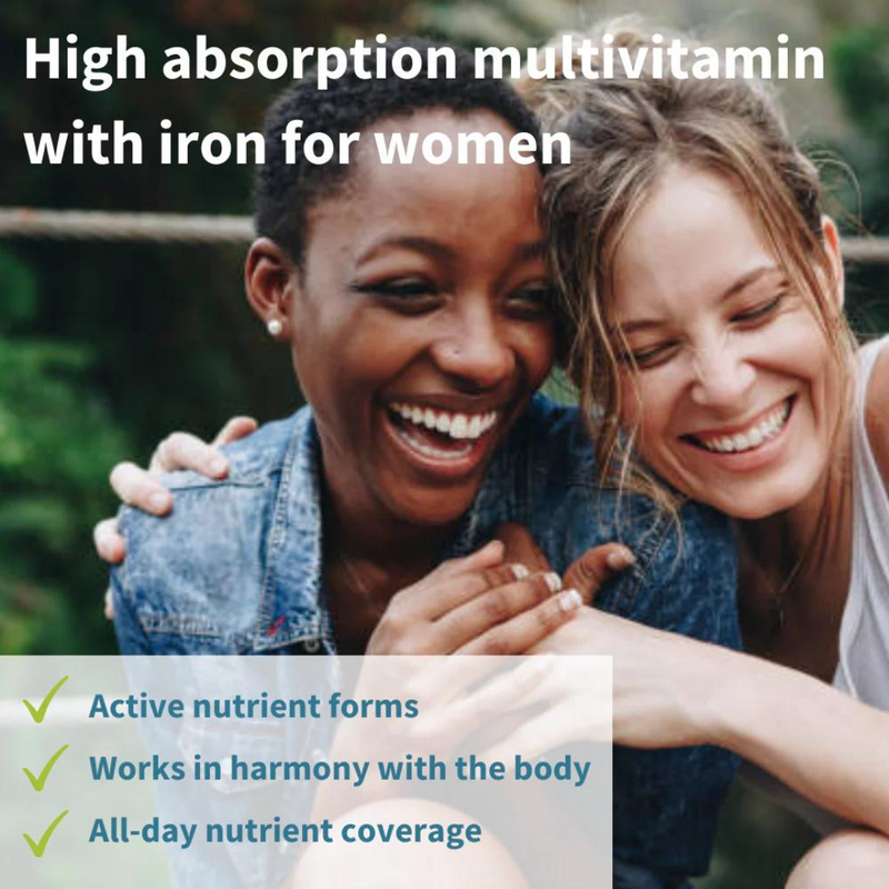 Igennus Pure & Essential Advanced Multivitamin and Minerals with Iron for Women, Sustained Release, plus Folate, Vitamins D3 1000iu & Zinc, 60 capsules