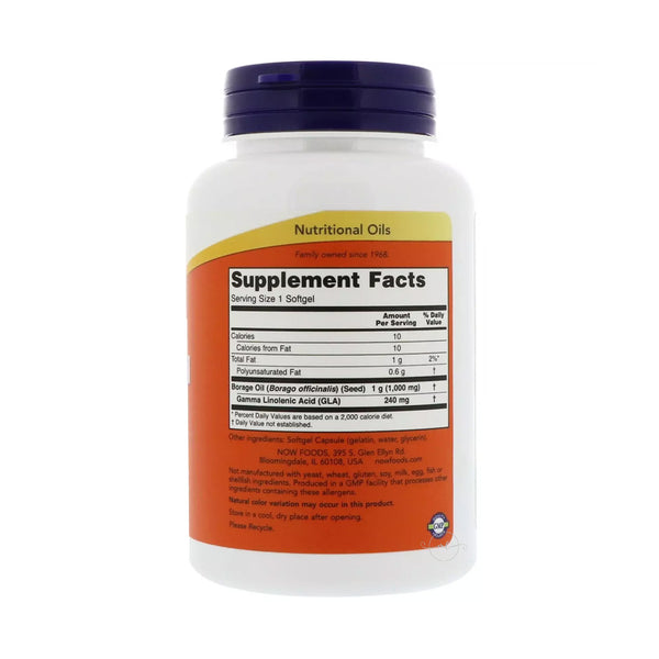 NOW Foods Borage Oil - 1000mg  - 60 softgels
