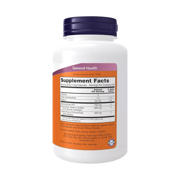 NOW Foods Glucosamine & Chondroitin with Trace Mineral Concentrate  - 120 caps