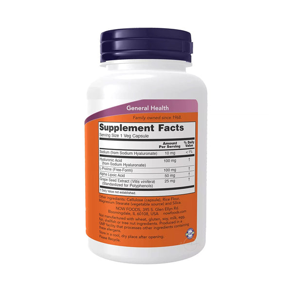 NOW Foods Hyaluronic Acid - 100mg Double Strength  - 120 vcaps