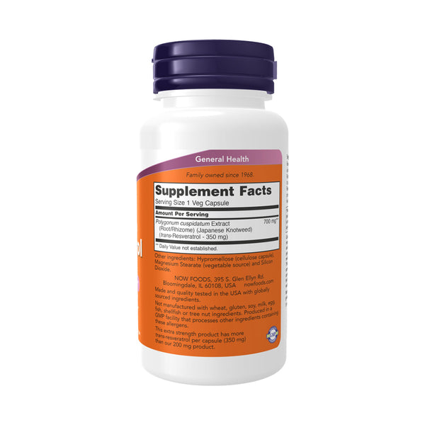 NOW Foods Resveratrol, Extra Strength 350mg  - 60 vcaps