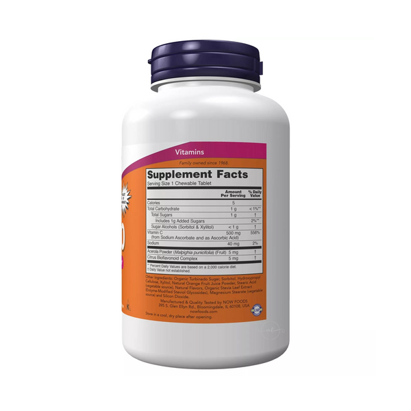 Now Foods Vitamin C-500 for sucking 500 mg / 100 vegetarian tablets