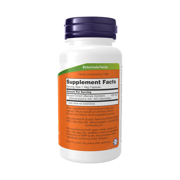 NOW Foods Bacopa Extract, 450mg  - 90 vcaps