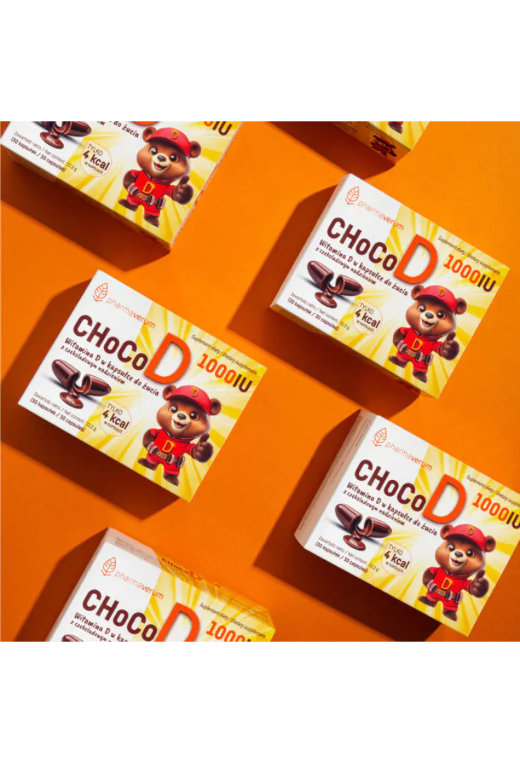 Pharmaverum Vitamin D3 ChocoD Chewable Capsules with Chocolate Filling, 30 capsules