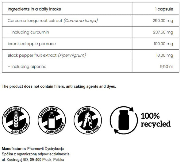 PharmoVit Curcumin + Piperine, 90 capsules