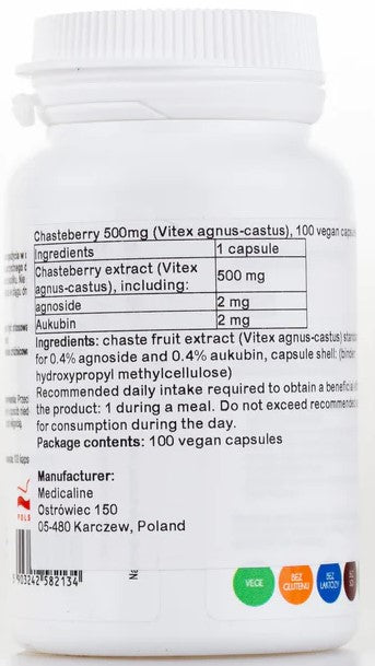 Aliness Chasteberry 500mg (Vitex agnus-castus) 100 caps