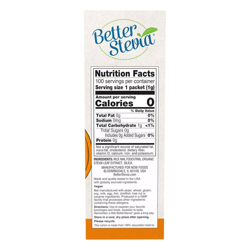 NOW Foods Better Stevia Packets - Original  - 100 packets